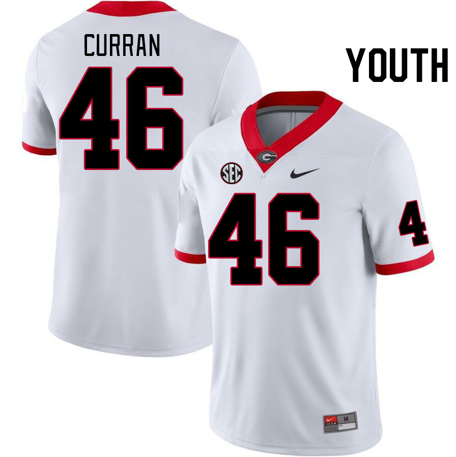 Youth #46 Danny Curran Georgia Bulldogs College Football Jerseys Stitched-White